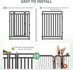 Dog Playpen Dog Fence Outdoor for Yard 47" H with 32 Panels Sturdy Portable Puppy Playpen for Indoor Outdoor RV Camping Use - Black Silver