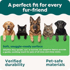 FurHaven Cooling Gel Dog Bed for Medium Dogs, L-Shaped Chaise with Cool Gel-Top Foam with a Solid Orthopedic Foam Base for Joint Support, Washable Cover, Medium, Plush & Velvet, Deep Sapphire