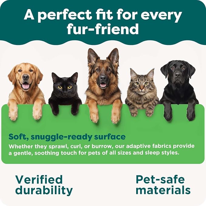FurHaven Cooling Gel Dog Bed for Medium Dogs, L-Shaped Chaise with Cool Gel-Top Foam with a Solid Orthopedic Foam Base for Joint Support, Washable Cover, Medium, Plush & Velvet, Deep Sapphire