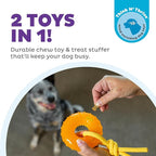 Outward Hound Gummiez Peach Ring 2-in-1 Dental Dog Chew Toy and Treat Stuffer Game, Peach Scent