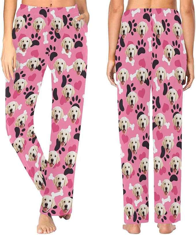 Custom Face Pajamas Pants Personalized Nightwear Bottoms for Women XS-XXL