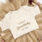 COUPLEHOODIES Personalized Baby Onesie Bodysuit – Custom Embroidery Gift for Pregnancy Reveal Baby Shower or First Grandchild