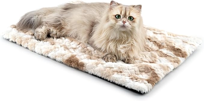 Self Warming Cat Bed, 24" x 18" Ultra Soft Cat Dog Pet Heating Pad for Indoor Outdoor, Non-Slip Heated Dog Mat Thermal Blanket