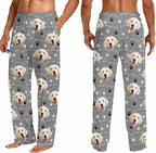 Custom Couple Pajama Pants Sock with Funny Face, Personalized PJ Anniversary Birthday Women Men Pants