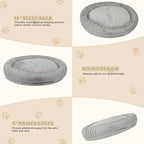 Cat Bed - with 360 Rotation & Adjustable Height - Soft & Comfortable - Indoor Cats Up to 40 lbs (Grey)