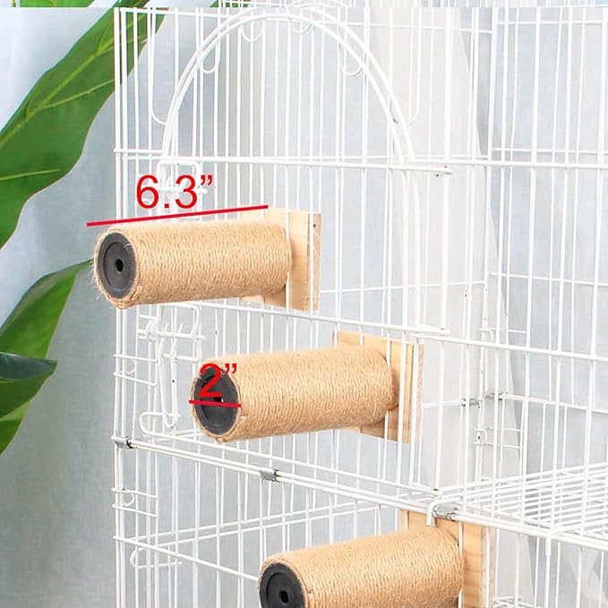 Cat Climbing Steps Scratching Tree - Cage Shelf Wooden Ladder Pets Perch Furniture Inside The cage with Install Screws 4 Steps 6.3x2 inches