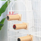 Cat Climbing Steps Scratching Tree - Cage Shelf Wooden Ladder Pets Perch Furniture Inside The cage with Install Screws 4 Steps 6.3x2 inches