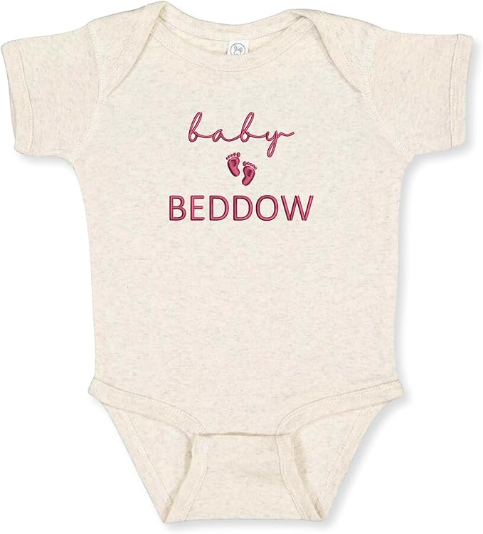 COUPLEHOODIES Personalized Baby Onesie Bodysuit – Custom Embroidery Gift for Pregnancy Reveal Baby Shower or First Grandchild