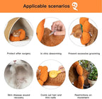 Cat Cone Collar,Cute Waterproof Recovery Collar,Anti-Bite Lick Wound Healing Safety Elizabethan e Collar for Cats,Orange Pumpkin Cat Halloween Costume