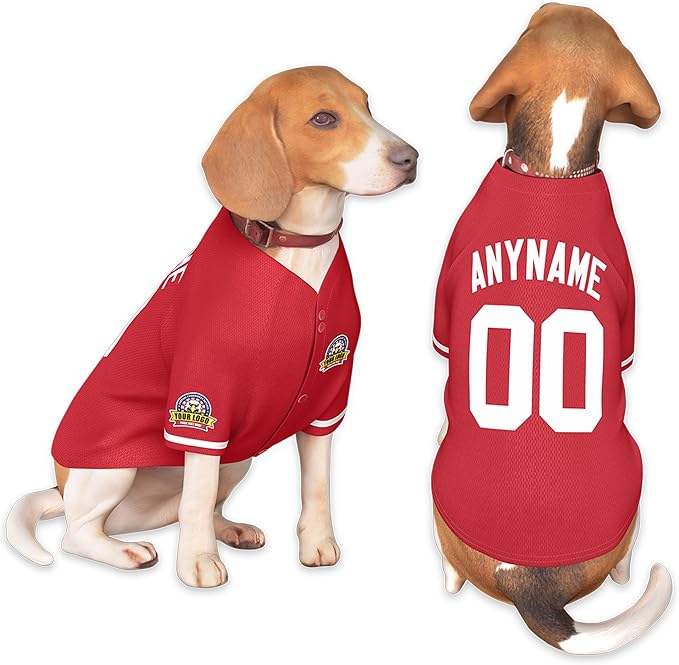 Custom Dog Baseball Jersey with Name Number Logo for Small Pet Dogs-Personalized Dog Shirts