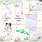 Nuanchu 3 Pieces Cat Recovery Suit Kitten Recovery Suit E-Collar Alternative for Cats and Dogs Abdominal Skin Anti Licking Pajama Clothes Sets(Medium,Cute Style,Colorful)