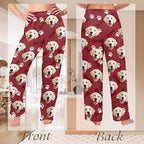 Custom Couple Pajama Pants Sock with Funny Face, Personalized PJ Anniversary Birthday Women Men Pants