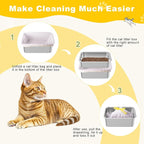 Litter Box Liners 20 Count, 29.5" x 12.6" Medium 3MIL Thicken Cat Litter Bags Tear Resistant Disposable Cat Litter Liners for M Stainless Steel Litter Box and Other Suitable Size Litter Box