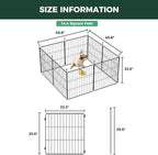 FXW MiniPaws Unleashed Dog Playpen, Expandable & Portable Design for Yard, RV Camping and Indoor Use, for Puppies and Small Dogs, 24-inch 8 Panels