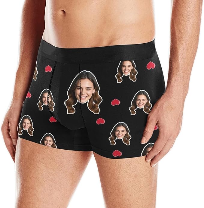 M YESCUSTOM Custom Boxers Briefs for Men Personalized Boxers with Face Mens Funny Underwear with Photo XS-5XL