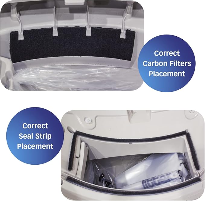 PET STANDARD Replacement Carbon Filters & 1 Replacement Seal Strip Set Compatible with Litter-Robot 3® Self-Cleaning Cat Litter Box, Pack of 10