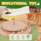 Cat Scratching Post,41'' Tall Cat Tree 3.8'' Diameter Sisal Rope Scratching Posts for Indoor Cats Adults,Cat Scratcher Ball with 360° Rotating Hangling Ball,Wood Interactive Ball Toy for Cats Kittens