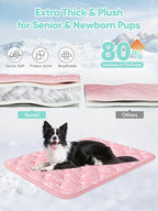 Rywell Dog Cooling Mat 2.0,Soft Blush Pink, 36" x 27" Thick & Durable Cooling Mat for Dogs, Long-Lasting Cool with Waterproof & Color-Changing Arc-Chill Tech (Q-Max>0.5) Washable,&Non-Toxic