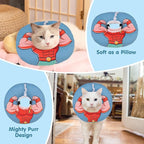BEAUTYZOO Cat Cone Collars Soft, Cat Recovery E Collars After Surgery to Stop Licking, Adjustable Elizabeth Circle Collar Cute Pet Donut Pillow for Cats Kitten Small Dogs, Dark Blue S