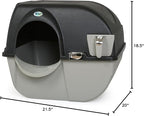 Omega Paw Elite Self Cleaning Roll 'n Clean Litter Box, Midnight Black, Large (EL-RA20-1)