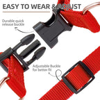 PUPTECK No Pull Dog Harness Soft Adjustable Basic Nylon Step in Puppy Vest Outdoor Walking with ID Tag and A-ir Tag Case, Red, S