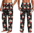 Custom Couple Pajama Pants Sock with Funny Face, Personalized PJ Anniversary Birthday Women Men Pants