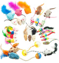 Fashion's Talk Mouse Cat Toys Mixed Bag 27 Assorted Mice Toy for Cats Kitten Catnip,Feather,Furry,Rattle,Plush,Interactive Kitty Toys