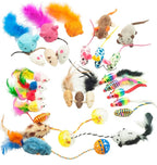 Fashion's Talk Mouse Cat Toys Mixed Bag 27 Assorted Mice Toy for Cats Kitten Catnip,Feather,Furry,Rattle,Plush,Interactive Kitty Toys