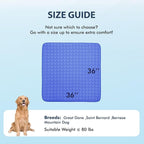 MICROCOSMOS Summer Cooling Mat & Sleeping Pad- Water Absorption Top, Materials Safe, Easy Carry, EZ Clean. Keep Cooling for Pets, Kids and Adults.(Navy Blue, 36" x36")