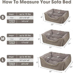JOEJOY Rectangle Dog Bed for Large Medium Small Dogs - Washable Orthopedic Sofa Bed, Soft Breathable Puppy & Pet Cuddler, Durable Calming Dog Bed with Anti-Slip Bottom, Multiple Sizes, Dark Brown