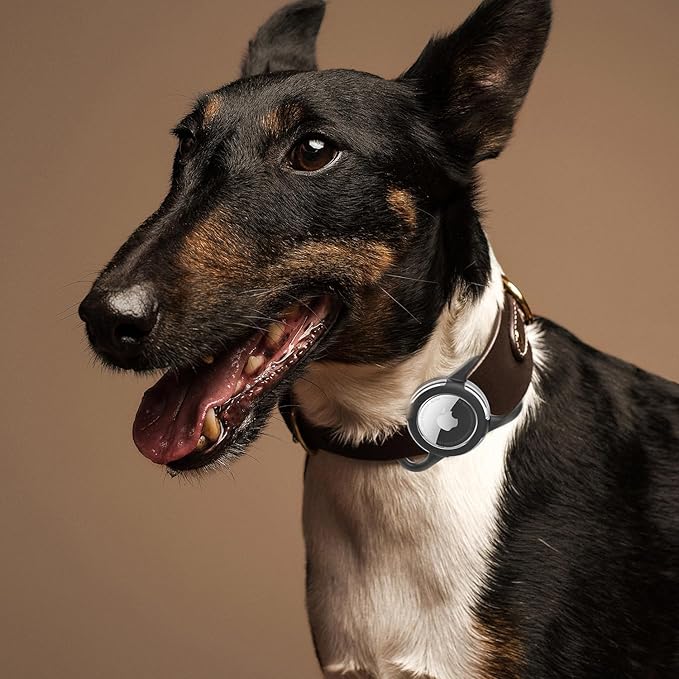 Airtag Holder for Dog Collar, Waterproof Air Tag Holder Durable Lightweigt Silicone Covered Apple Airtag Holders for Dog Cat Collar
