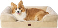 EHEYCIGA Orthopedic Dog Beds for Large Dogs, Waterproof Memory Foam Large Pet Bed with Sides, Non-Slip Bottom and Egg-Crate Foam Dog Couch Bed with Washable Removable Cover, Greige