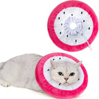 ANWA Adjustable Cat Cone Collar Soft, Cute Cat Donut Collar After Surgery, Kitten Recovery Cones to Stop Licking