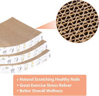 PatiencET Cardboard Cat Scratcher Pads, 6-Pack (3 Flat Double-Sided, 3 Wavy), Catnip Included, for Small and Medium Indoor Cats