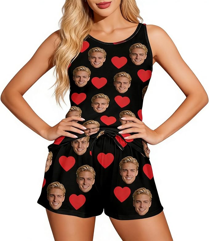 Artsadd Custom Pajamas for Women Men Family, Personalized Face Pjs Pajama Pants, Funny Pet Photo Loungewear Sleepwear Jammies