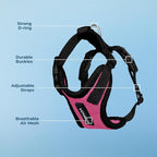 Voyager Step-in Pet Harness - All Weather Mesh, Adjustable Step in Harness for Cats and Dogs by Best Pet Supplies - Fuchsia/Black Trim, XS