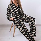 MyPupSocks Custom Face Pajamas for Women Set, Personalized Photo Long Sleepwear XS-XXL
