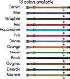 Breakaway Cat Collar Leather with Removable Bell - 13 Colors Available - Soft Adjustable Girl Boy Safety Lightweight Pet Kitten Collars Pink Brown Blue Green Red Orange Black (Mustard)
