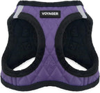 Best Pet Supplies - All Weather Plush, Reflective, No Pull Harness for Small, Medium Dogs, Cats - Secure with Hook & Loop Fastener, Buckle, Double D-Rings - Purple Faux Leather, XL