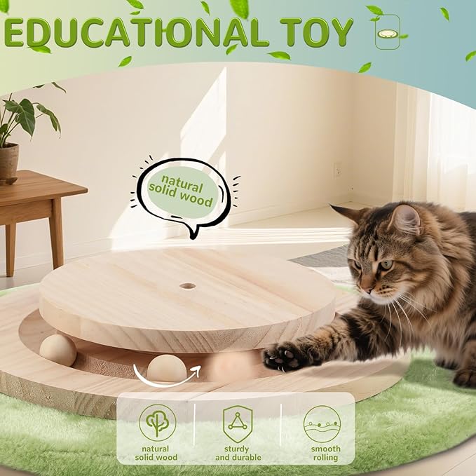45'' Tall Cat Scratching Post,3.5Inch Diameter Sisal Rope Scratching Post for Indoor Cats Adults Kittens,Cat Scratcher with Interactive Ball Toys Self Groomer Brush for Large Cats