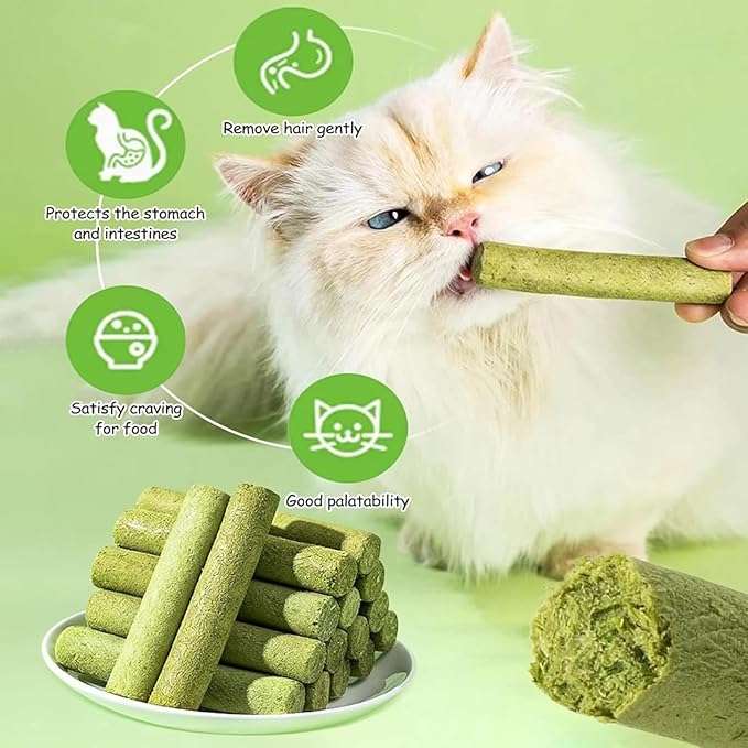 Cat Toys 18Pack Cats Grass Teething Stick Kitten Chew Treat for Removal Hairballs Kitty Dental Care Snack Freeze Dried Cat Food