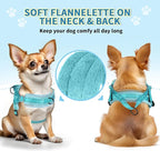 SlowTon No Pull Small Dog Harness and Leash Set, Puppy Soft Vest Harness Neck & Chest Adjustable, Reflective Lightweight Harness & Anti-Twist Pet Lead Combo for Small Medium Dogs(BL-Front Clip,S)
