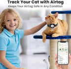 Cat Collar with AirTag Holders, 3-Pack, Reflective Breakaway Safety Collars, Bells and Matching Charms, Adjustable, Paw Hearts, Moon Stars Design, Lucky Charm, Blue