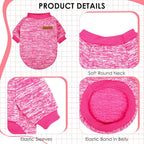 3 Pack Dog Sweaters for Small Dogs Girl Boy Winter Fleece Clothes Warm Soft Dog Sweatshirt Outfit for Dogs Cats Pet Apparel (Rose+Red+Pink, Small)