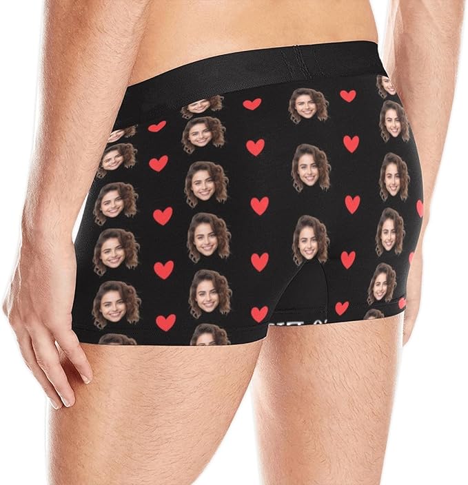 M YESCUSTOM Custom Boxers Briefs for Men Personalized Boxers with Face Mens Funny Underwear with Photo XS-5XL