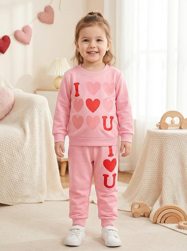 Little Girls Unicorn Outfits 2 Piece Kids Ruffle Sleeve Sweatshirt + Leggings Fall Leopard Clothing Sets 2-10 Years Old