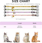 4 PCS Cute Flower Cat Collar with QR Code ID, 4-Pack Safety Breakaway Kitten Collars Set with Bell, Adjustable Gift for Cat Lovers