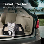 Portable Litter Box for Cats Kitten Foldable Travel Litter Box with Lid, Leak-Proof No Smell Easy to Carry, Clean and Store Easy for Car Travel, Hotle Stays and Road Trip 18x14x5.5 Inches