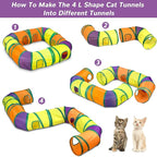 Retro Shaw 25Pcs Cat Toys with Kitten Tunnels, Interactive Kitty Toys for Indoor Cats, Large Cat Tube Tent Feather Wand Teaser Balls Bell Fuzzy Springs Mouse Crincly - Extra Longer Cats Tunnel Set