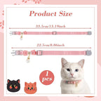Cat Collar Breakaway, Adjustable Pink Cat Collar with Pearl Pendant, Cute Cat Collars with Safety Buckle Pink Bowtie Kitten Collars for Girl Cats